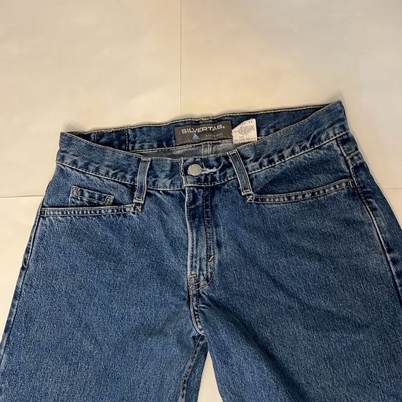 SILVERTAB LEVIS VINTAGE Y2K BLUE STRAIGHT LEG JEANS SIZE 25 - Picture 8 of 16